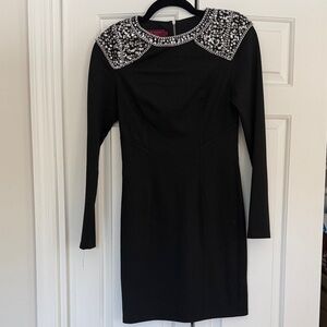 Ted Baker London Black Dress with Embellished Shoulders